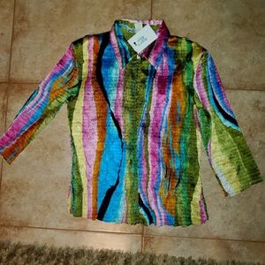 Multicolored zip up jacket